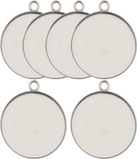 20 Pcs Fit 30Mm Stainless Steel round Blank Bezel Pendant Trays Base Cabochon Se