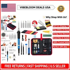 Portable 60W Soldering Iron Kit – Complete with Tips, Tools, and Protective Case