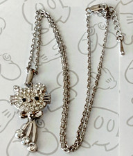 Hello Kitty Rhinestone 18k RGP Rolled Gold Plated Necklace