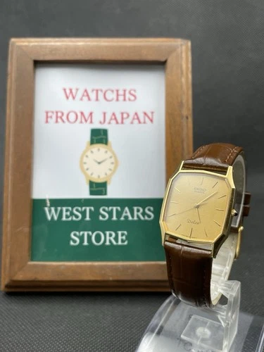 [Excellent] Vintage Seiko Dolce 9531-5030 Gold Quartz Men Watch From JAPAN