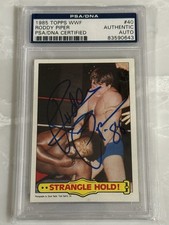 ROWDY RODDY PIPER 1985 Topps WWF Signed Autographed Card PSA DNA Certified Auto