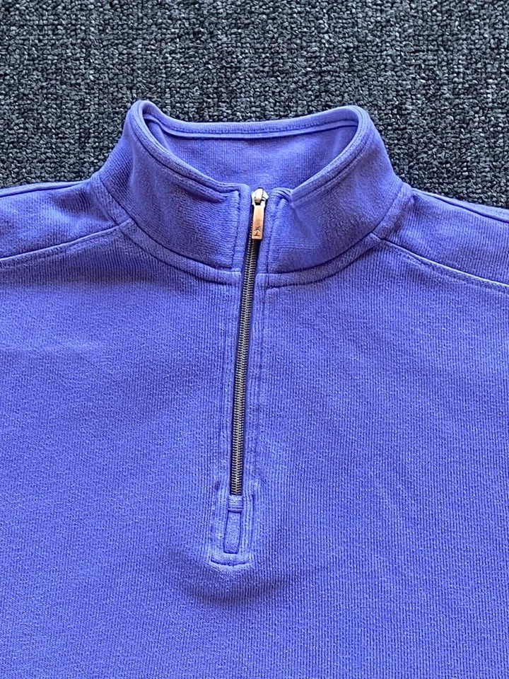 Tommy Bahama Pullover Sweatshirt Women Large Purple Quarter Zip Ribbed Everyday - Image 3 of 4