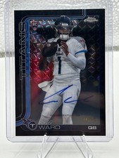 2025 Topps Chrome Football Cam Ward Black Geometric Auto Rookie Card 4/10