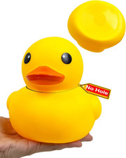Big Rubber Yellow Duck, 7 Inch Giant Large Waterproof No 'Bebe' Noise No Hole No