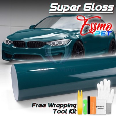 ESSMO PET Super Gloss Iron Ore Green Vehicle Vinyl Wrap Decal Glossy Like Paint