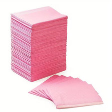 50 Hot Pink  Disposable Dental Bibs, Tattoo Tray Nail Chair Paper Covers
