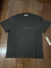 Essentials T-SHIRT Unisex Size XS OFF BLACK Oversized Fit.
