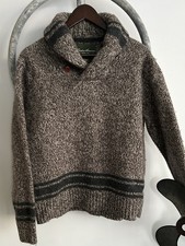 Vintage Eddie Bauer Mens Lambswool Shawl Collar Fisherman  s Sweater XL