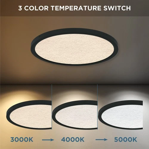 Quoizel OSTC1720 Outskirts 20"W LED Flush Mount Ceiling Fixture - Black - Picture 4 of 8