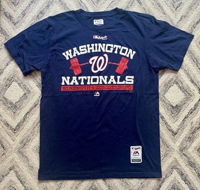Majestic Washington Nationals Team Issued Strength & Conditioning Shirt Size L