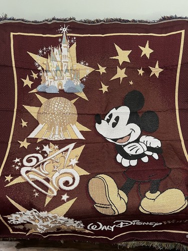 Walt Disney World Wandteppich ÜBERWURF DECKE DISNEY MICKEY Maus weinrot Epcot Tier