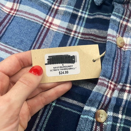 NWT RedHead Ultimate Flannel Multicolor Blue Plaid Button Shirt L/S Cotton Sz S - Picture 8 of 11