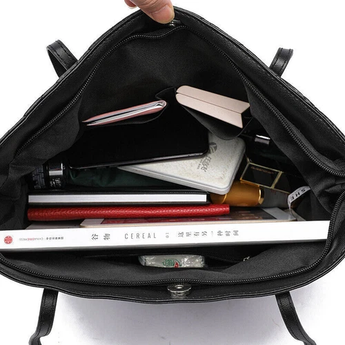 Leder Damentasche Shopper Bag Handtasche Schultertasche Tragetasche Groß Neu - Bild 6 von 13