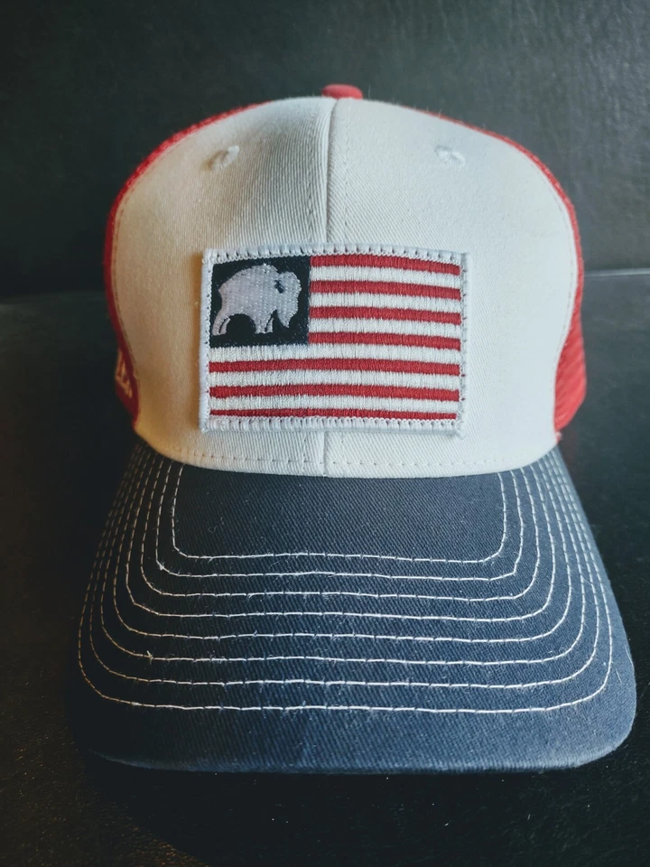 Sombrero ajustable con logotipo de bandera de EE. UU. BISONONON COOLERS rojo blanco y azul para hombre 🦬🇺🇲 Foto 4 de 4
