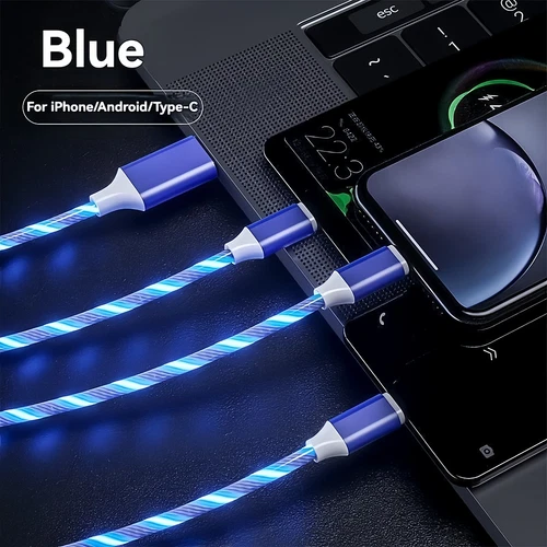 3-IN-1 Fast LED Charging Cable for iPhone/Android Micro Type C USB Interface New - Bild 4 von 10