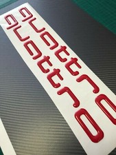 QUATTRO Audi AUFKLEBER, SEITENAUFKLEBER 2 Stk 3d gel FOLIE ROT glänzendes
