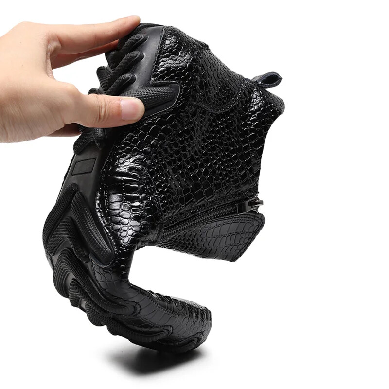Leather Men's Waterproof Ankle Boots Casual Warm Snow Non-slip Motorcycle Shoes image 3