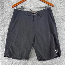 Hurley Board Shorts Swimwear Swim Suit Black Mens Size 30