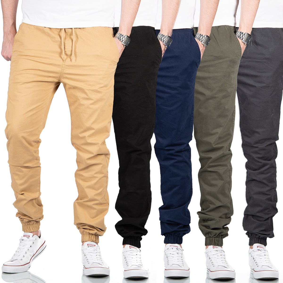 ALESSANDRO SALVARINI Herren Chino Hose AS016 - Regular Fit Baumwolle Freizeithose