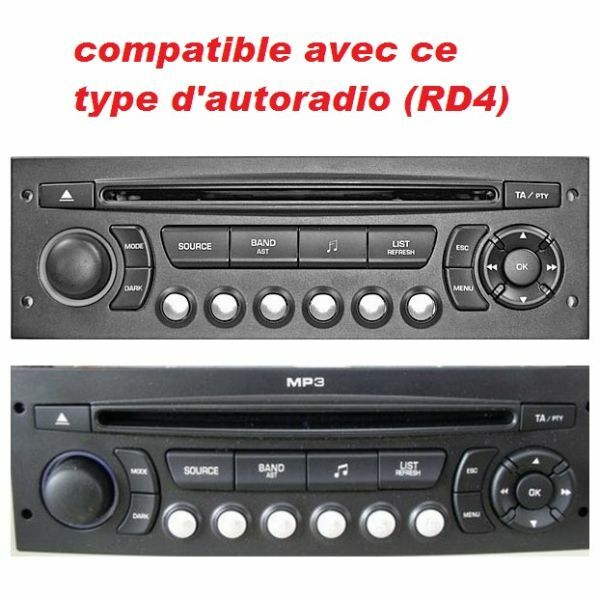 Interface commande au volant Fakra pour Citroen C4 récupération audio