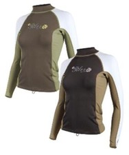 Tilos 8oz LongSleeve Rash Guard Size S Brown Scuba Snorkel Surf Kayak Dive Gear