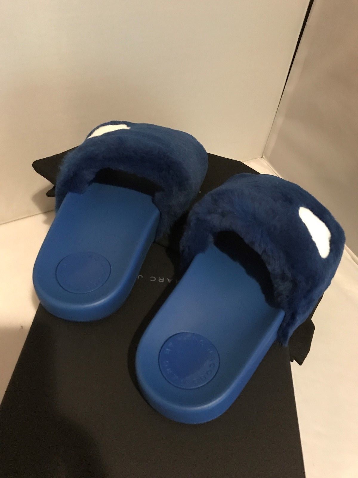 New in box! Marc by Marc Jacobs Women's Dot Fur Slide Sandal - Blue - Sold out!! image 10