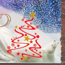 Christmas Tree Shopwindow Show Window Wall Art Decoration Sticker Decals