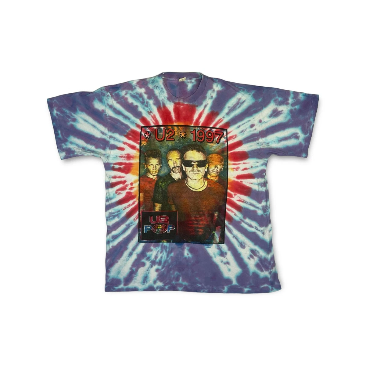 Vintage U2 Pop Mart 1997 Tour Tee Band Shirt Tie Dye Made in USA