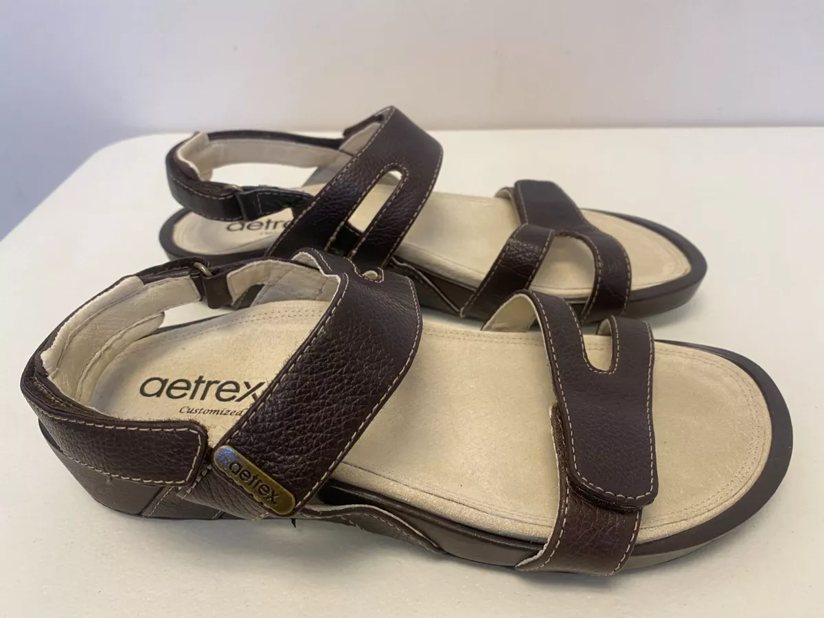 Womens 8.5 Aetrex Sandalistas Collection Paraiso Quarter Strap Sandal SA52