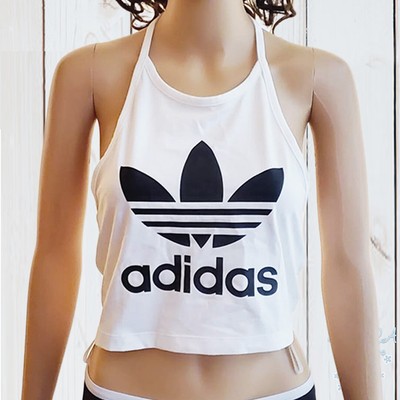 adidas trefoil halter tank top