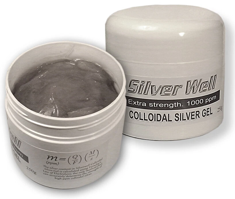 Colloidal Silver Gel Cream. Extra strength. 1000 ppm. Psoriasis Eczema Shingles.