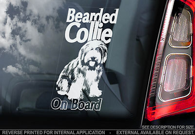Bearded Collie - Auto Fenster Aufkleber - Highland Sennenhund an Bord Schild - TYP1