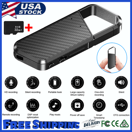 Micro Spy Digital Voice Recorder Keychain Voice Dictaphone Recording MP3 Player. - Picture 1 of 25