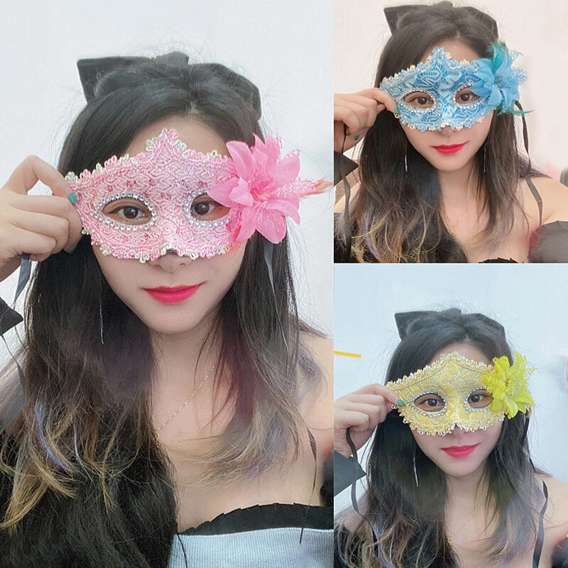 Glitter Masquerade Feather Venetian Mask Fancy Dress Party Theme Ball Eye Mas 」 - Image 4 of 4