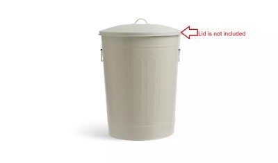 49L Stahl Mülleimer Eimer Habitat Indoor Küche (Dellen/ohne Deckel) - Creme 9212820 U