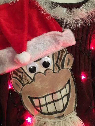 Ugly Christmas Sweater Tacky Gorilla Ape Monkey Santa Lights Herren Gr. L - Bild 3 von 4
