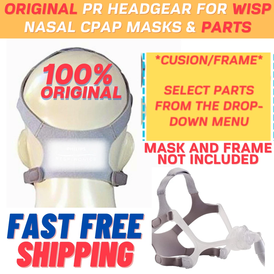Casco Wisp original para mascarillas CPAP nasales Phil Respironics estándar y grande Foto 2 de 4