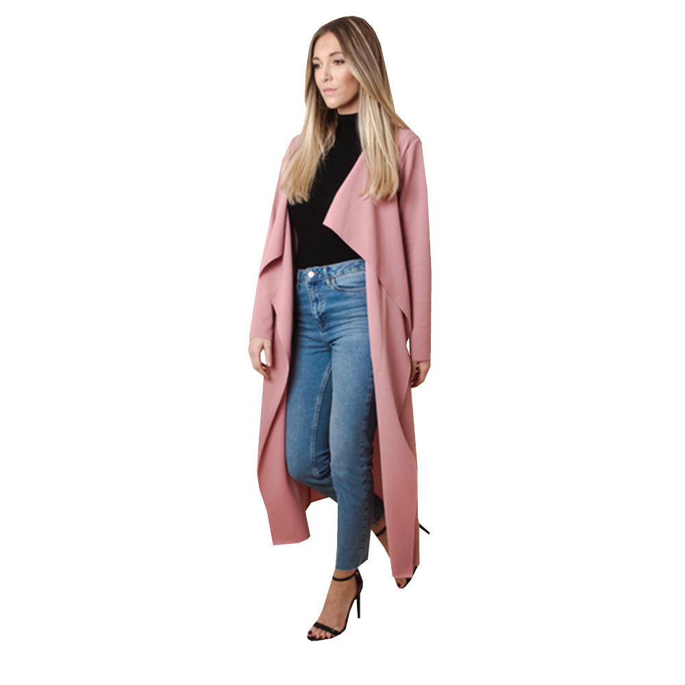 ALTRA Cappotto giacca spolverino donna donna maxi midi manica lunga cintura cascata 8 22