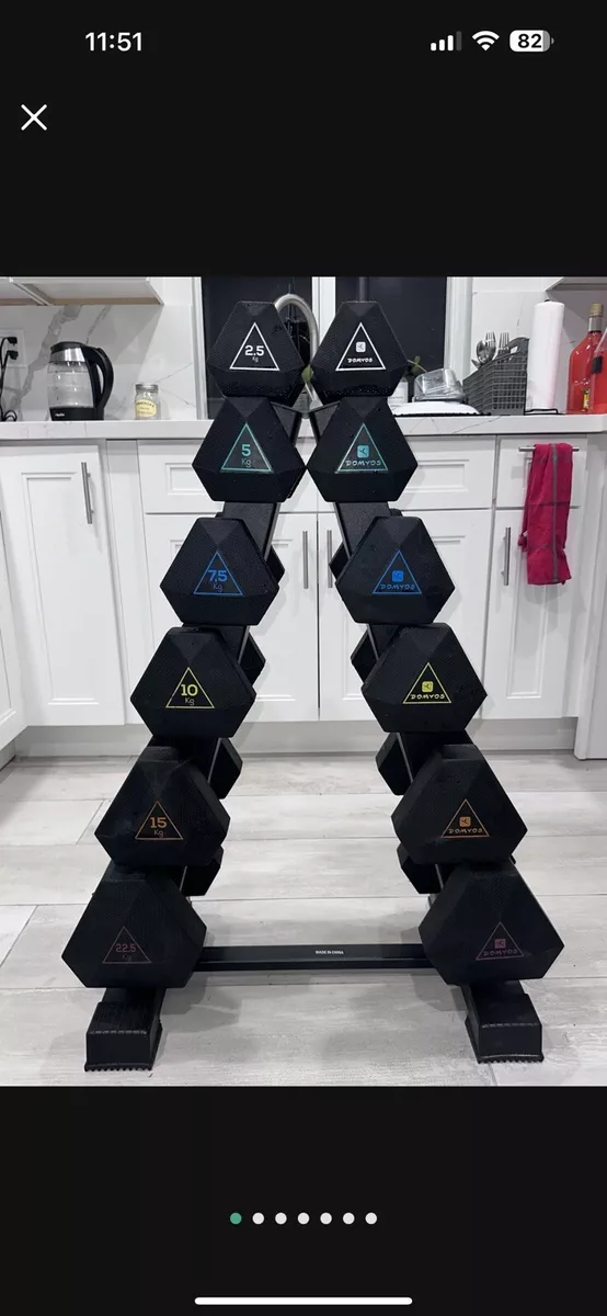 Domyos Decathlon Hex Dumbbell Set 5.5lb 50lb eBay