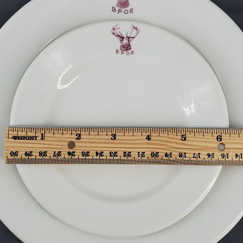 Lot BPOE ELKS Club White Lunch & Bread Plate Syracuse China Restaurant 2-FF 1951 - Picture 2 of 9