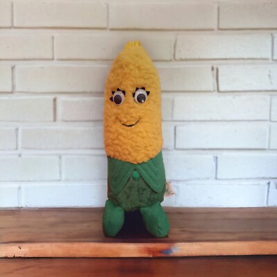 Vintage 1982 Del Monte Cobbie Corn Country Yumkin 10 Zoll Plüschtier Stofftier GUC
