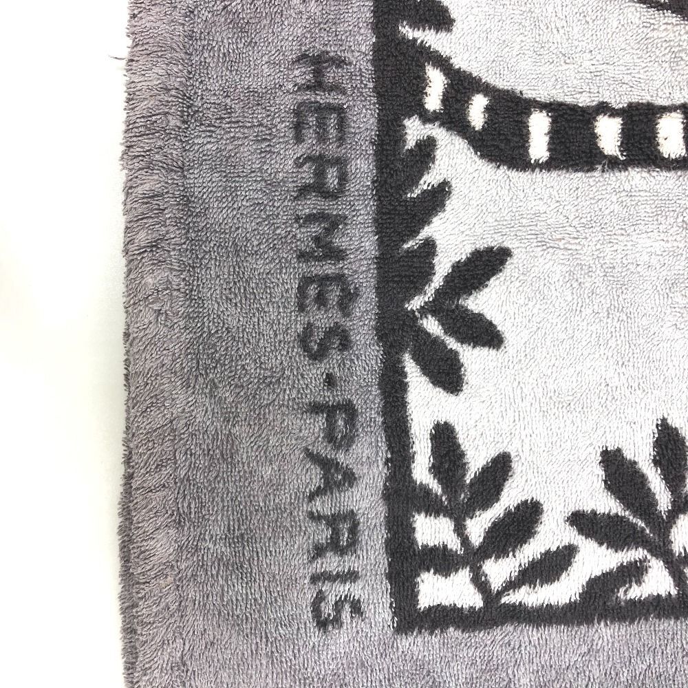 HERMES Paris Cotton Beach Towel Bath Mat Towel Zebra Gray 91 x 