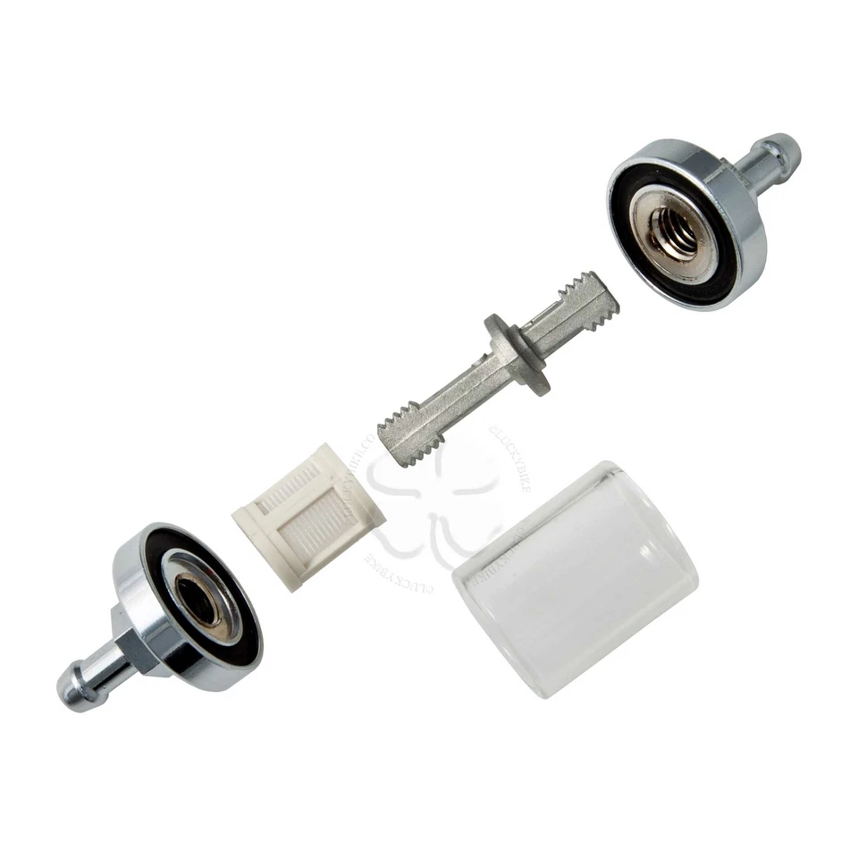 Fuel Filter Glass Chrome Universal 6mm 1/4 Inch Rear Screen Re-Usable - Image 3 of 3