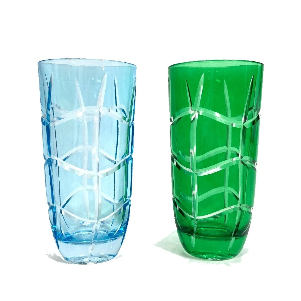 UNUSED Dior Tableware Cannage Two-piece set glass Glass blue/Green