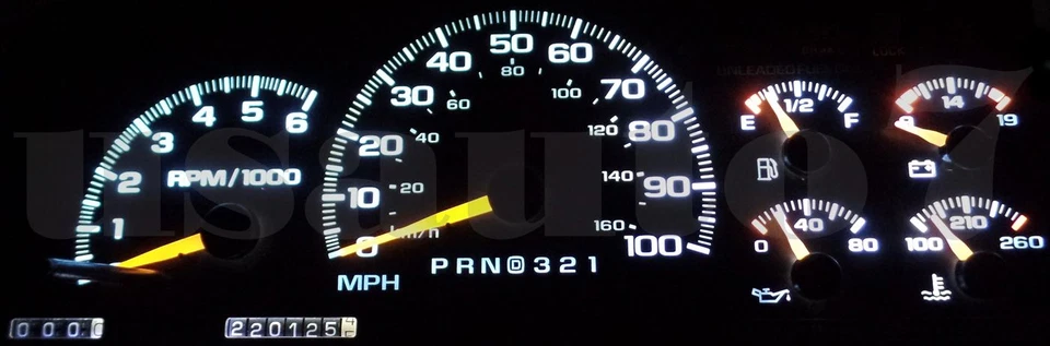 95-98 Chevy Tahoe Dash Speedometer Instrument Cluster Gauge White LED LIGHTS KIT Foto 2 de 4