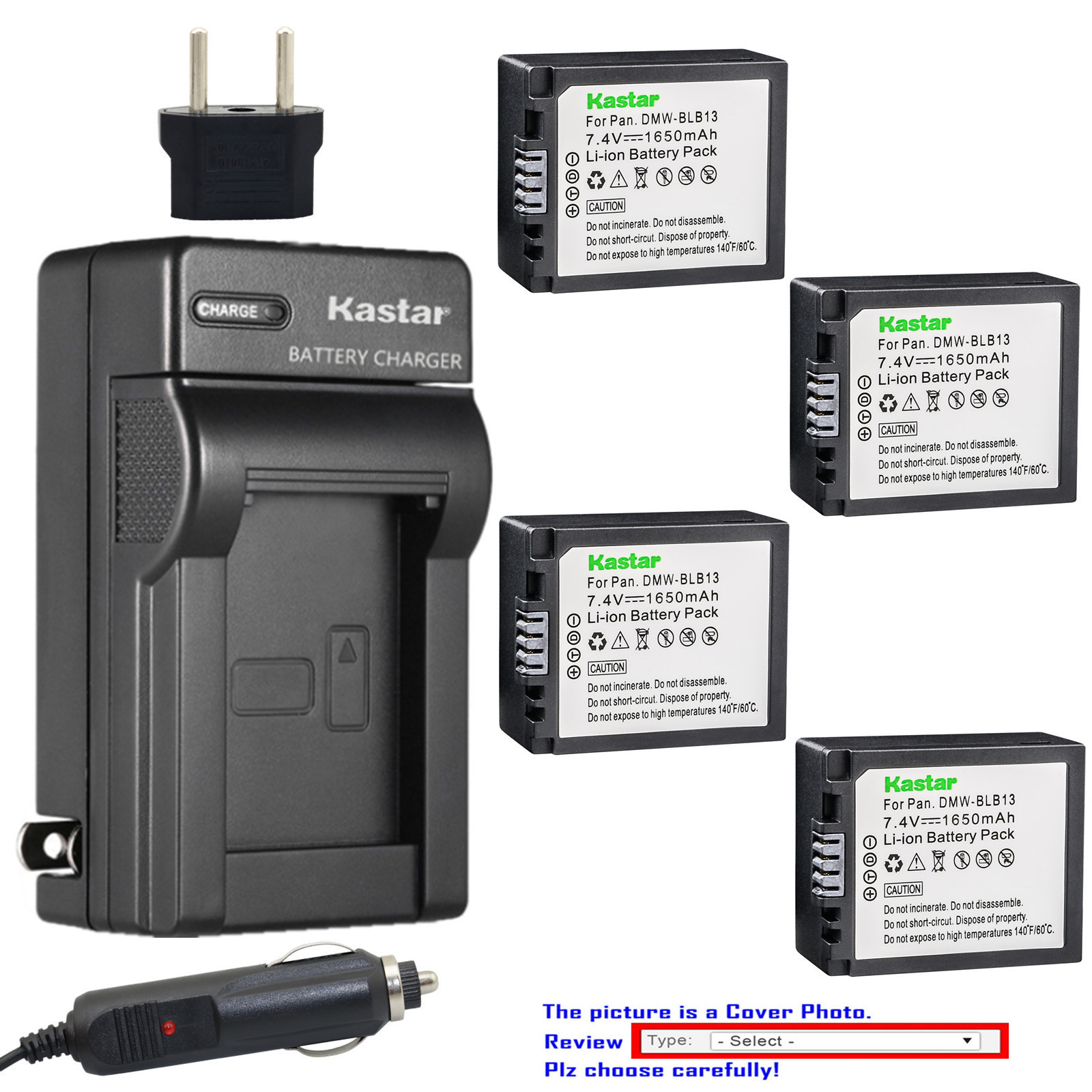 Kastar Battery Travel Charger for Panasonic DMWBLB13 Lumix DMCG10K