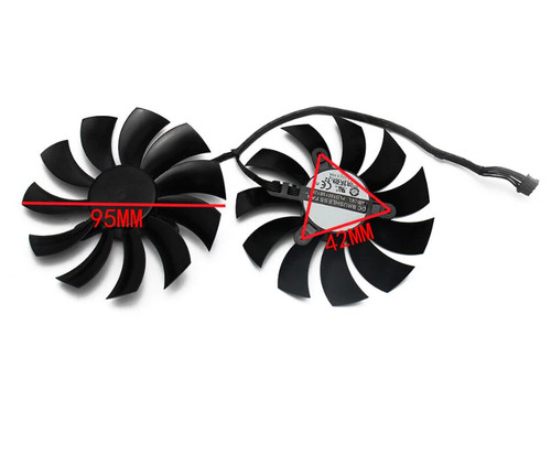 Pair Fans Cooling Fan For EVGA GeForce GTX 1080 1070 1070Ti ACX3 PLD10015B12H - Picture 5 of 12