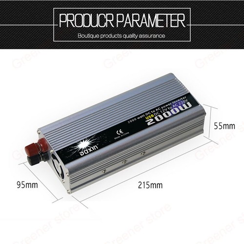Inversor de potencia de onda sinusoidal pura 500W-2000W convertidor de 12V/24V/48 DC a 110V/220V CA - Imagen 5 de 18