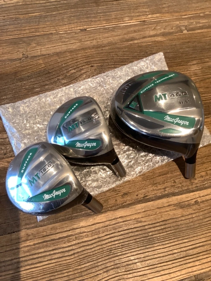 Rare new in wrapper set of MacGregor MT Green woods - Driver, 3w, 5w heads only - Image 2 of 3