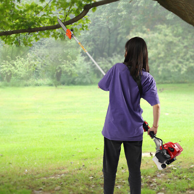 2-Stroke 42.7CC Gas Powered Pole Saw Split Shaft Chainsaw Pruner Trimmer 12 Inch